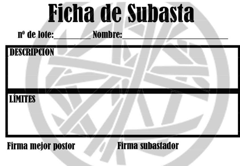 ficha de subasta